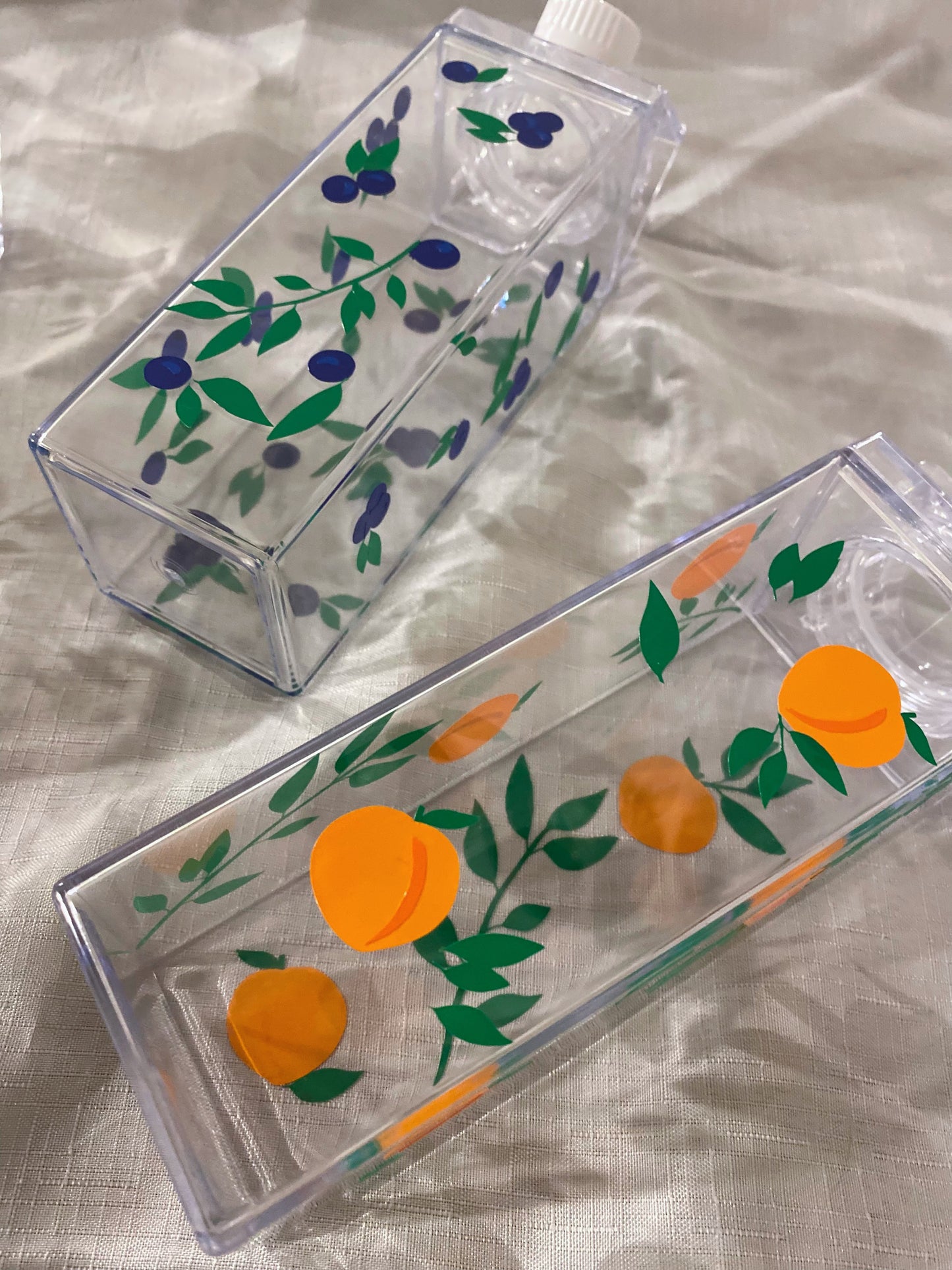 Peach Floral Milk Carton Bottle