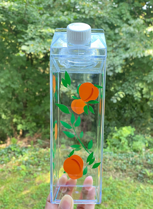 Peach Floral Milk Carton Bottle