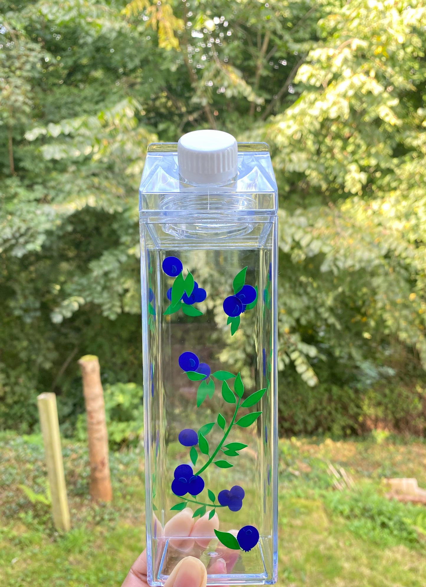 Blueberry Floral Milk Carton Bottle